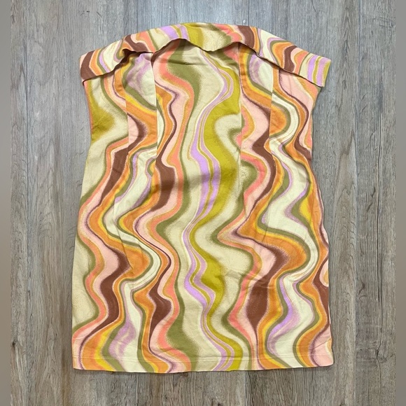 NWT Wild fable Retro Strapless Dress XL Short Mini Bodycon Corset Funky 60s 70s - Picture 6 of 14